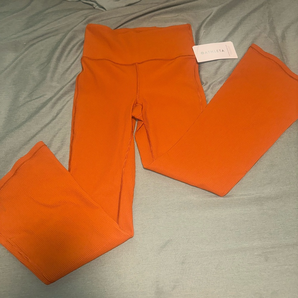 Athleta Vibrant Orange Flare Leggings
